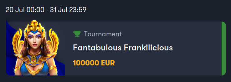 Frank Casino-spillere kan deltage i Booongos nye €60K-turnering